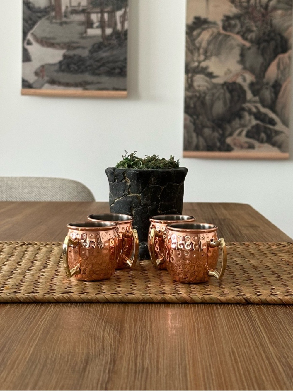 Moscow Mule Copper Shot Glasses With Gold Handles Set Of 4